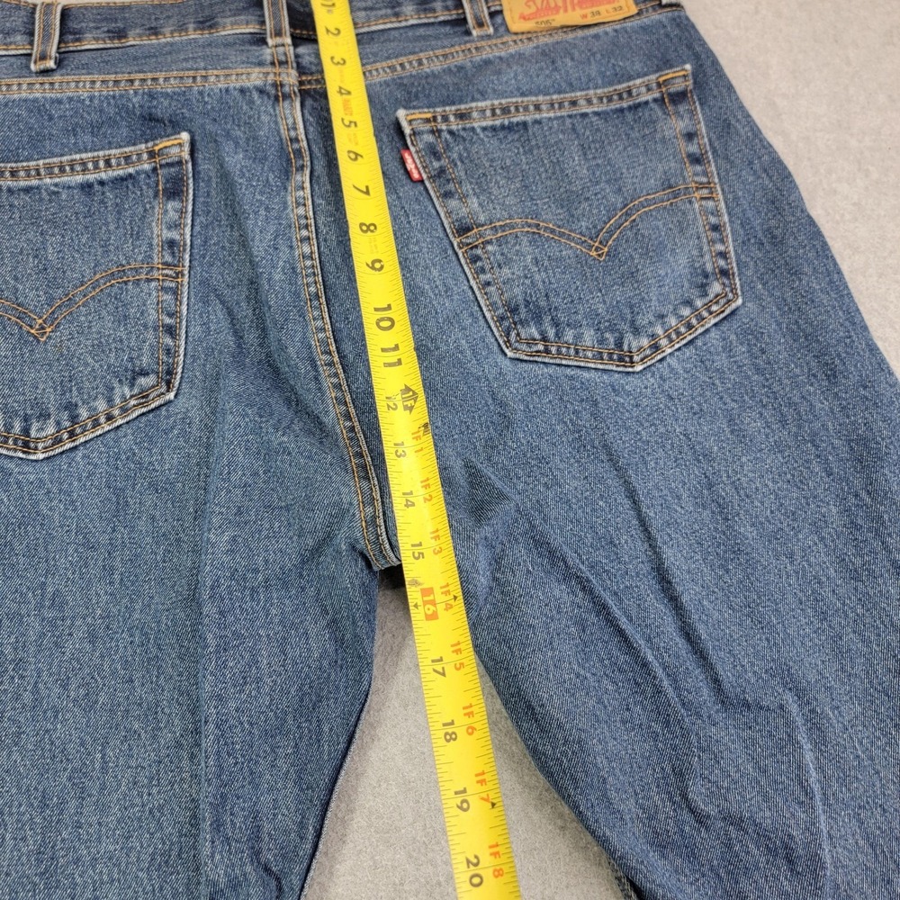 Levis 505 Jeans Mens 38x32 Blue Regular Fit Straight Leg Medium Wash Denim Pants - Picture 10 of 15